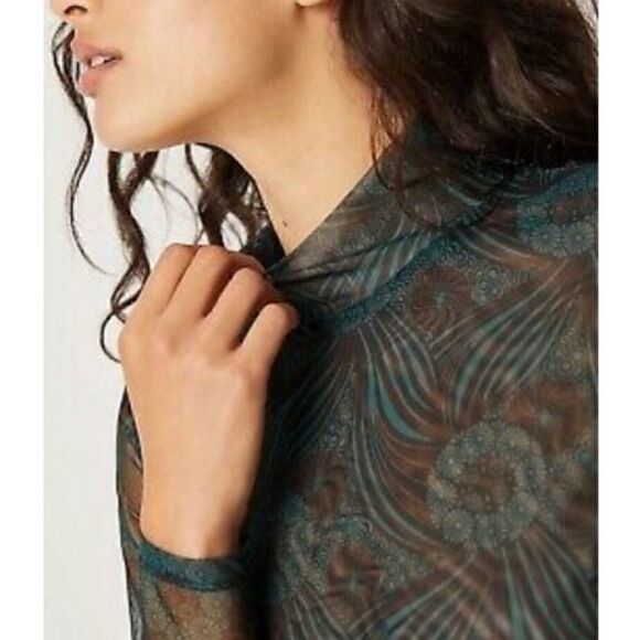 NWT Anthropologie Gauzy Turtleneck - Picture 2 of 6